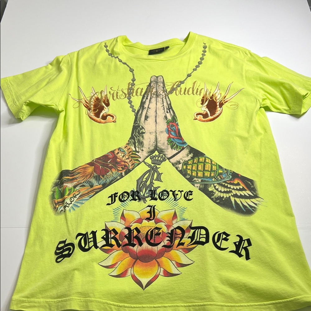 Christian Audigier Neon Yellow T-Shirt